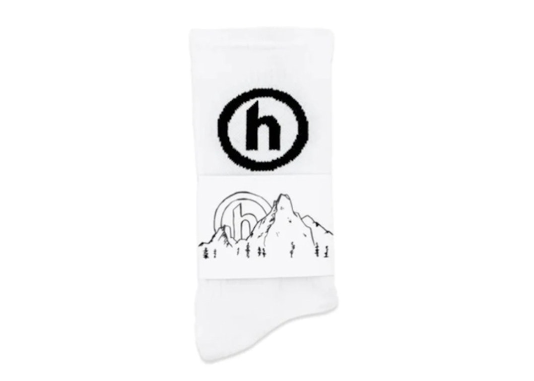 Pre-owned Hidden Ny H Logo Socks White/black