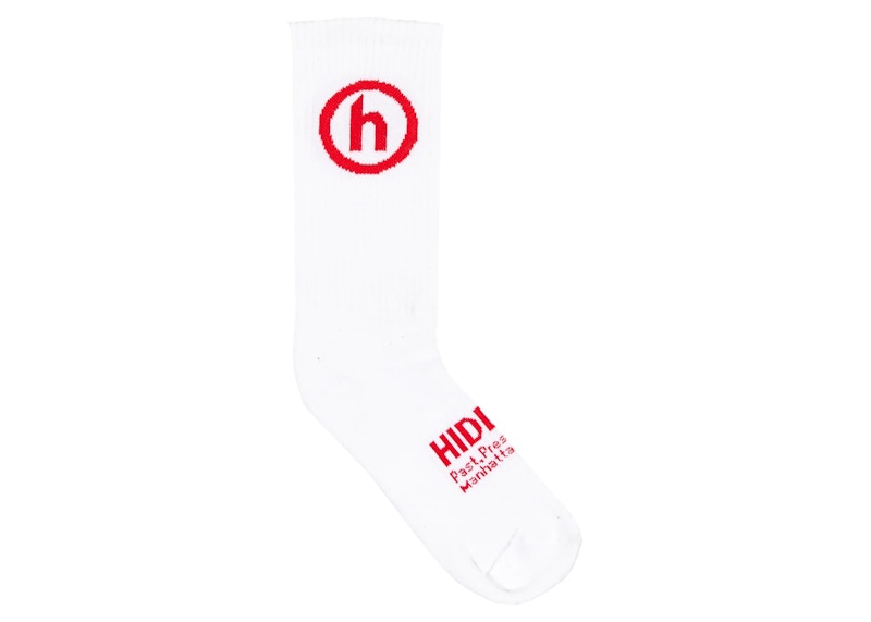 Hidden NY Logo Socks White/Red Men's - FW22 - US