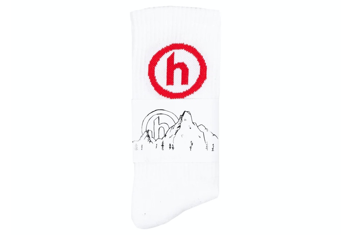 Pre-owned Hidden Ny Logo Socks White/red