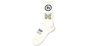 Hidden NY x Needles Jacquard Socks White Blue Khaki