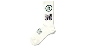 Hidden NY x Needles Jacquard Socks White Green Purple