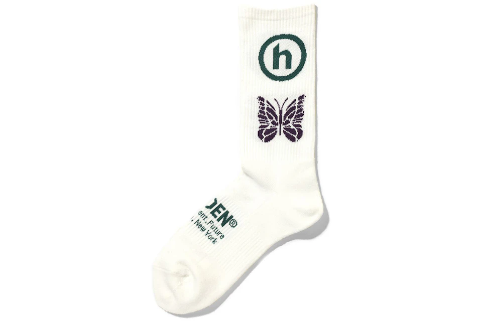 Hidden NY x Needles Jacquard Socks White Green Purple