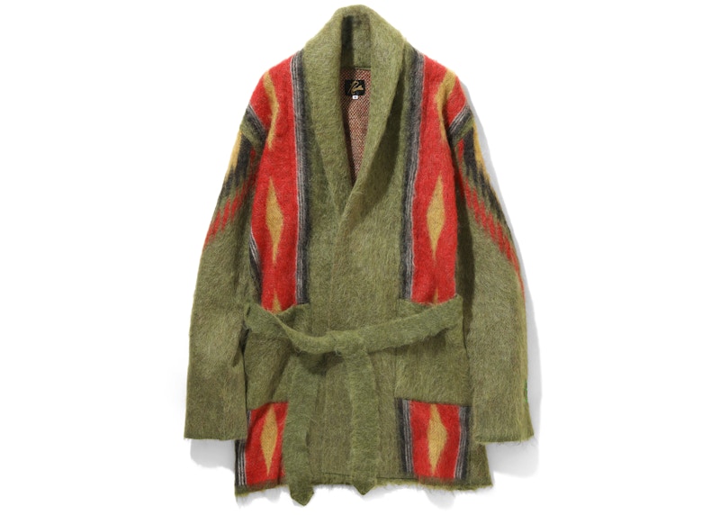 Hidden NY x Needles Mohair Shawl Cardigan Green Native Pattern ...