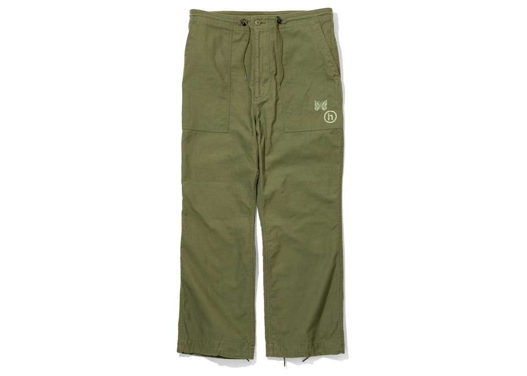 Pre-owned Hidden Ny X Needles String Fatigue Pants Olive