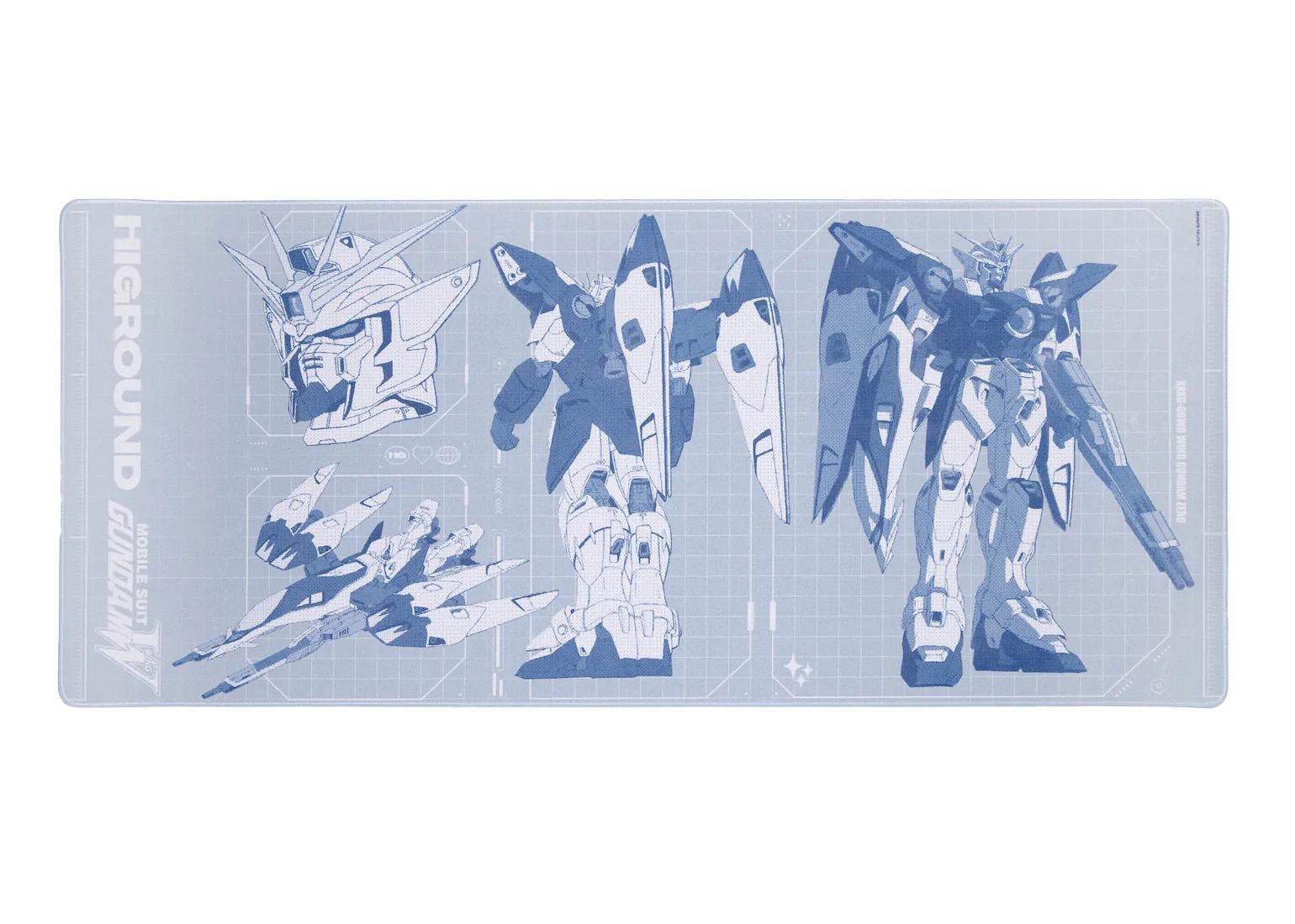 Higround x Gundam Wing Blueprint Mousepad Blue/White