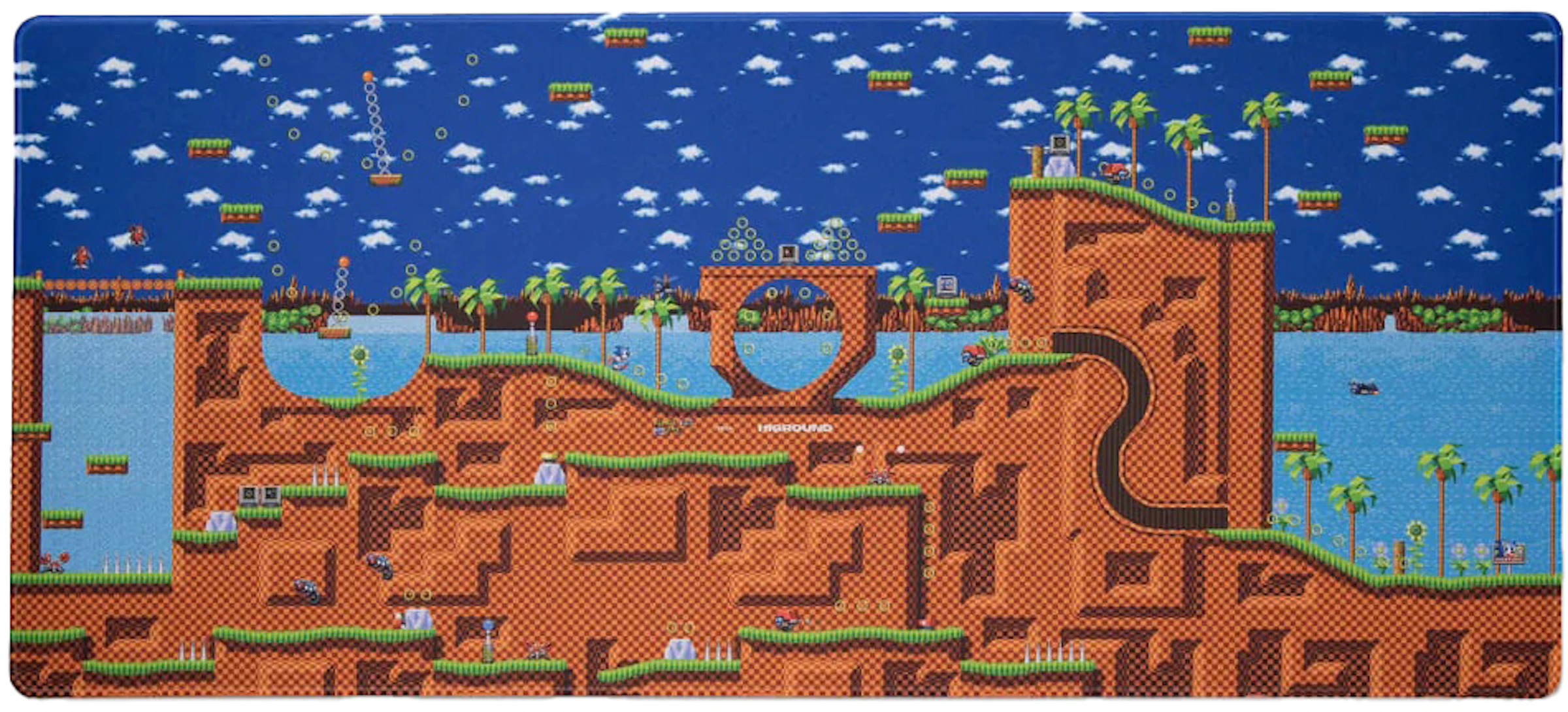Higround X Sonic The Hedgehog Green Hill Zone Mousepad Blue Brown Us