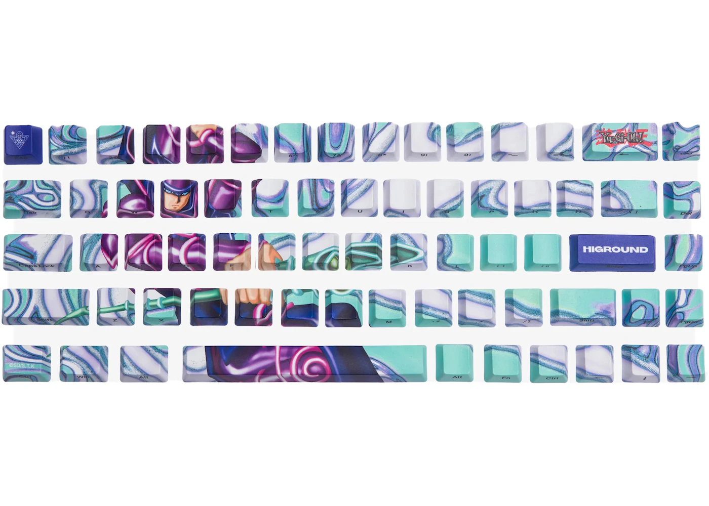 Higround x YuGiOh Dark Magician Keycaps Set Purple/Green - US