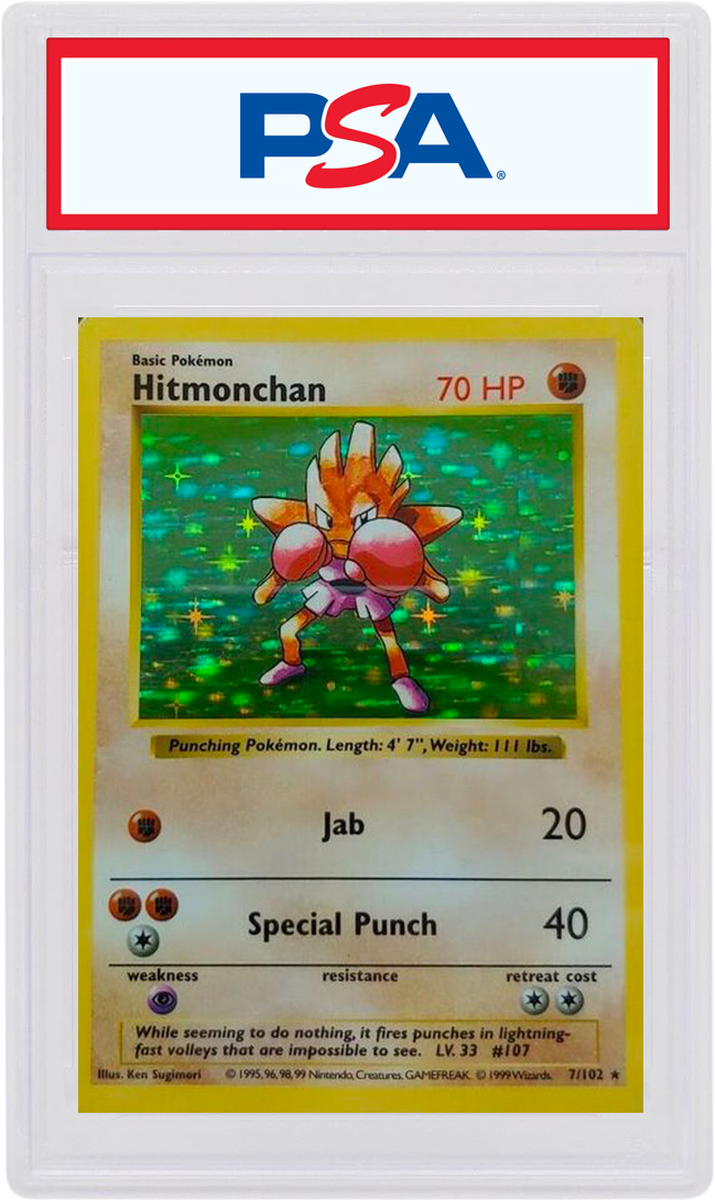 Hitmonchan-Holo 1999 Pokemon TCG Base Set Shadowless #7/102 - 1999