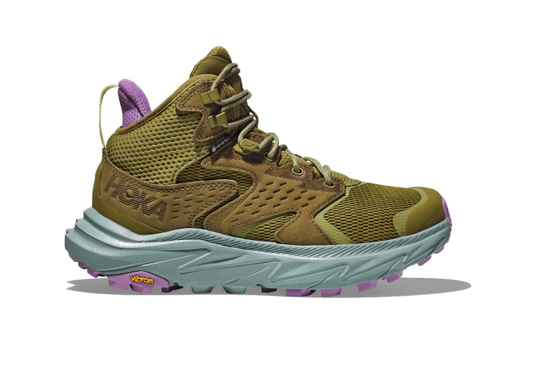 Pre-owned Hoka One One Anacapa 2 Mid Gore Tex Green Moss Agave (women's) In Green Moss/agave