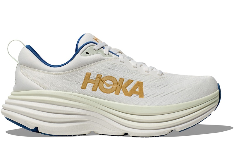 HOKA Men's Bondi 8 Road Running Shoes in Frost/Gold - 1123202-FTG