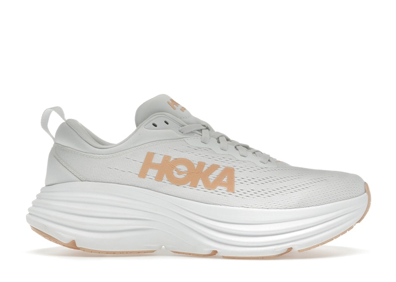 Pre-owned Hoka Bondi 8 (women's) Sneakers In White/cantaloupe