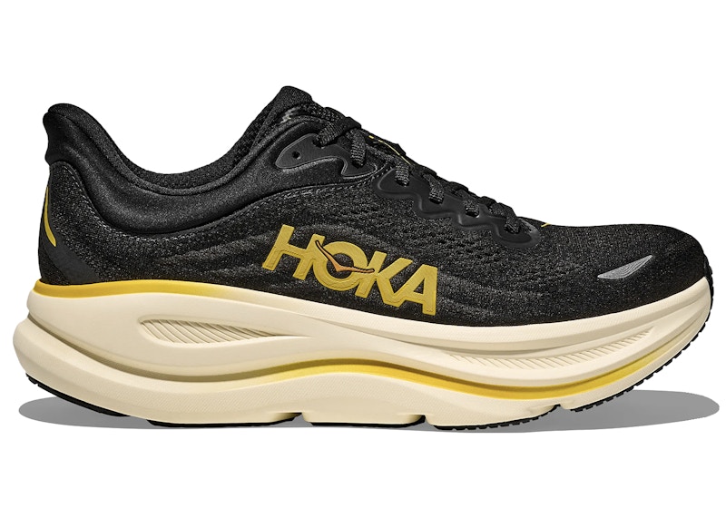 Hoka One One Bondi 9 Carbon Black Yellow Gold