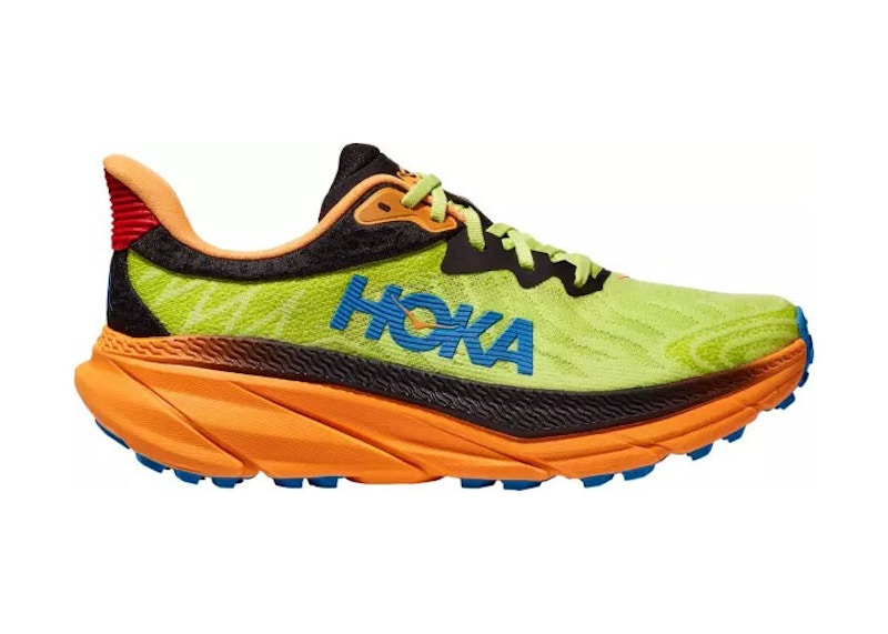 HOKA Men's Challenger 7 Running Shoes in Black/Lettuce - 1134497-BKLT