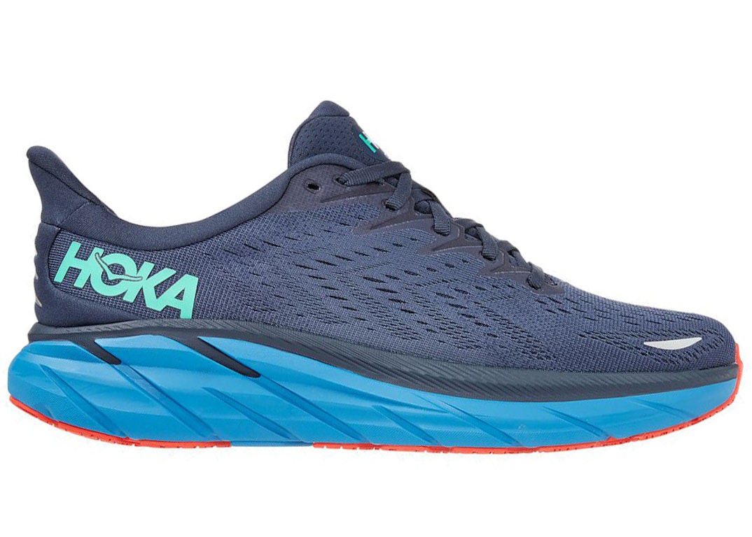 Pre-owned Hoka One One Clifton 8 Outer Space In Outer Space/vallarta Blue