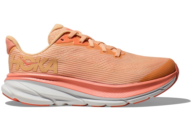 Pre-owned Hoka Clifton 9 Sneakers In Cantaloupe/white In Multi