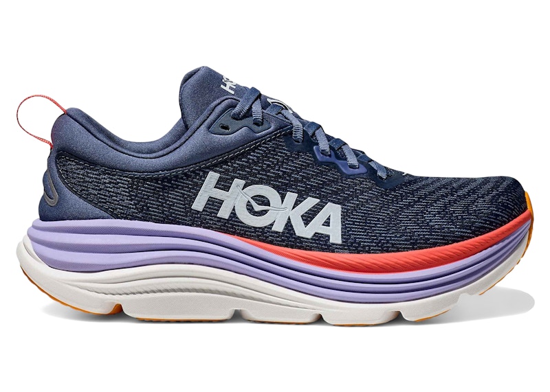 HOKA Women's Gaviota 5 Road Running Shoes in Anchor/Grapefruit - 1134235-ARP