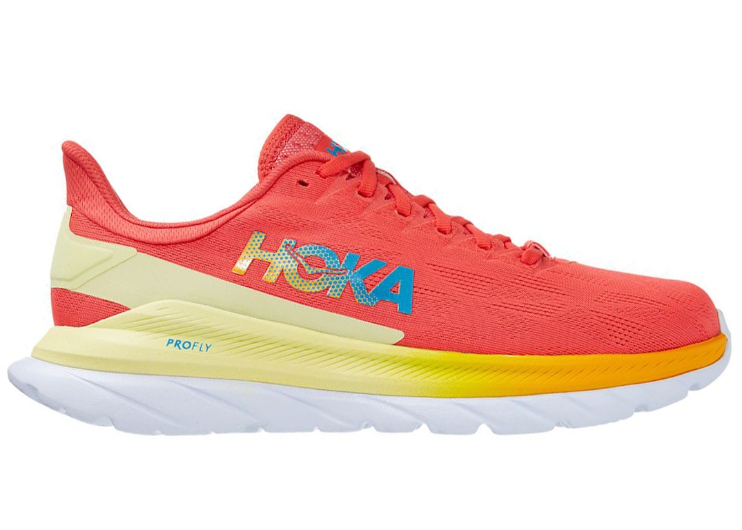 Pre-owned Hoka One One Mach 4 Hot Coral In Hot Coral/saffron
