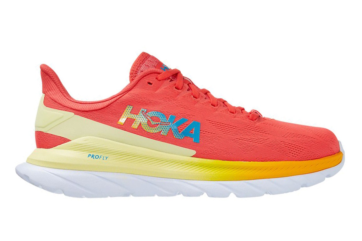 Pre-owned Hoka One One Mach 4 Hot Coral In Hot Coral/saffron