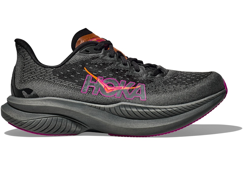 Pre-owned Hoka Mach 6 (women's) Sneakers In Black/fuchsia