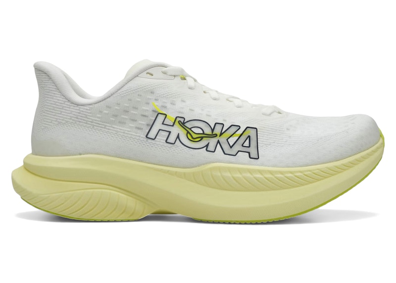 Pre-owned Hoka Mach 6 (women's) Sneakers In White/neon  Citrus
