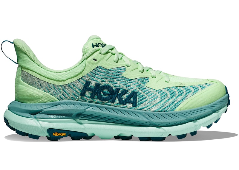 Pre-owned Hoka Mafate Speed 4 (women's) Sneakers In Lime Glow/ocean Mist