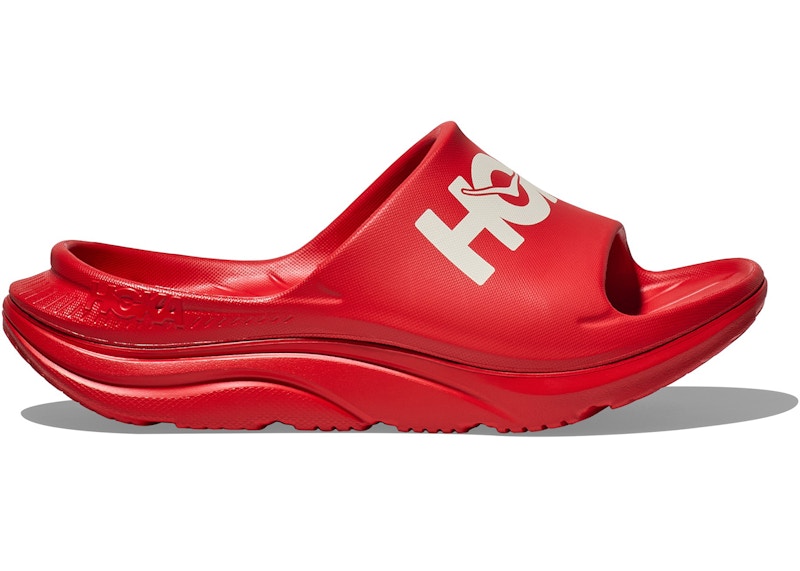 Hoka One One Ora Athletic Slide Vermillion White