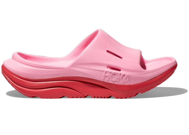 Pre-owned Hoka Ora Recovery Slide 3 Sneakers In Peony/cerise In Pink