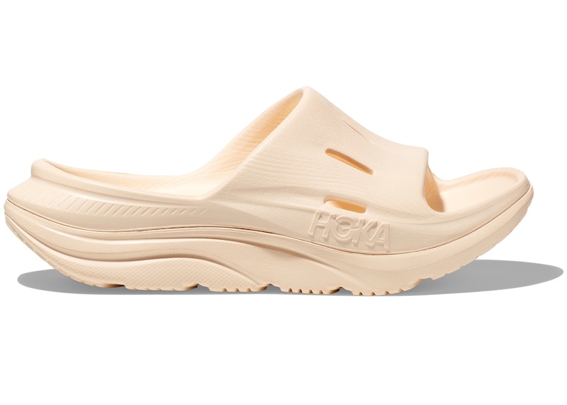 Pre-owned Hoka Ora Recovery Slide 3 Sneakers In Vanilla