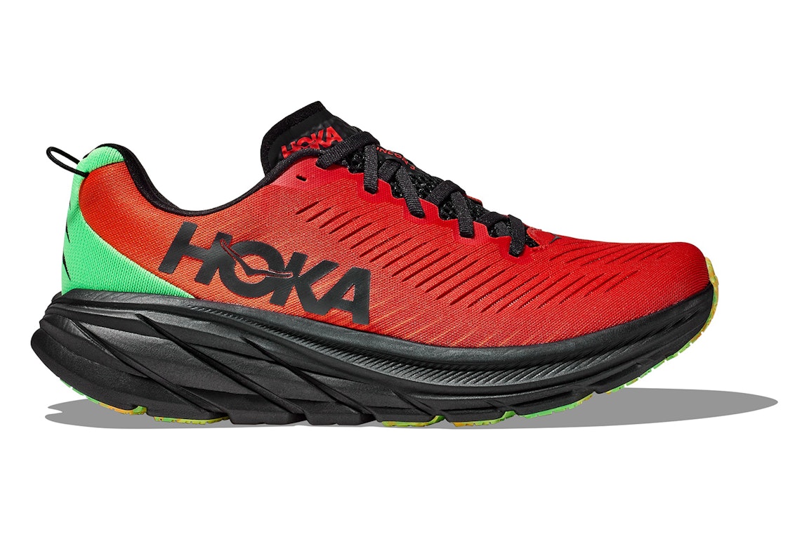 Pre-owned Hoka One One Rincon 3 Red Alert Flame In Red Alert/flame