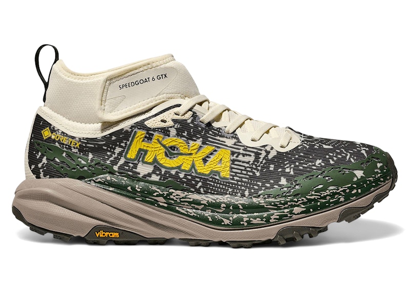 HOKA Men's Speedgoat 6 Mid GORE-TEX Trail Shoes in Truffle Salt/Cement - 1155152-TRFF