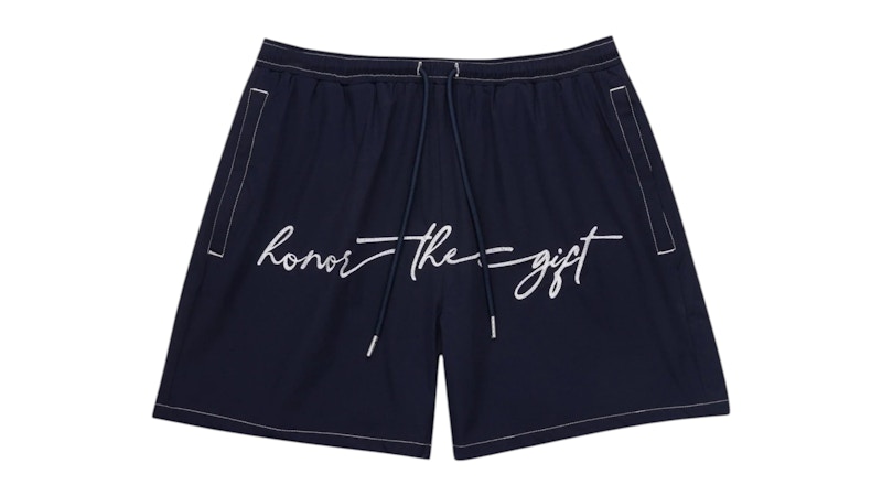 Honor The Gift Hybrid Cursive 5 Inch Shorts Navy