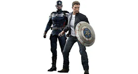 Hot Toys Marvel Movie Masterpiece Captain America & Steve Rogers Figure Set