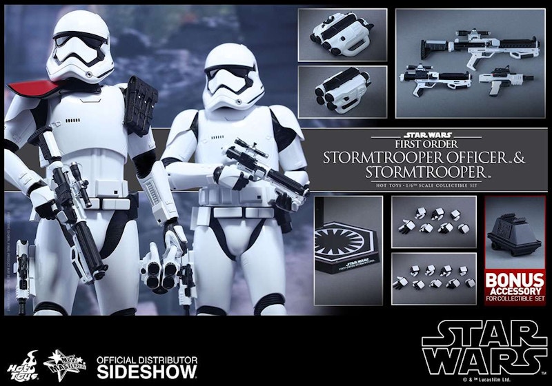 Hot Toys Star Wars Movie Masterpiece First Order Stormtrooper Officer and  Stormtrooper Collectibles Figure