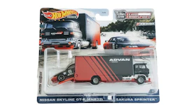 Hot Wheels Car Culture Team Transport Nissan Skyline Gt-R BNR32 & Sakura Sprinter 2-Pack