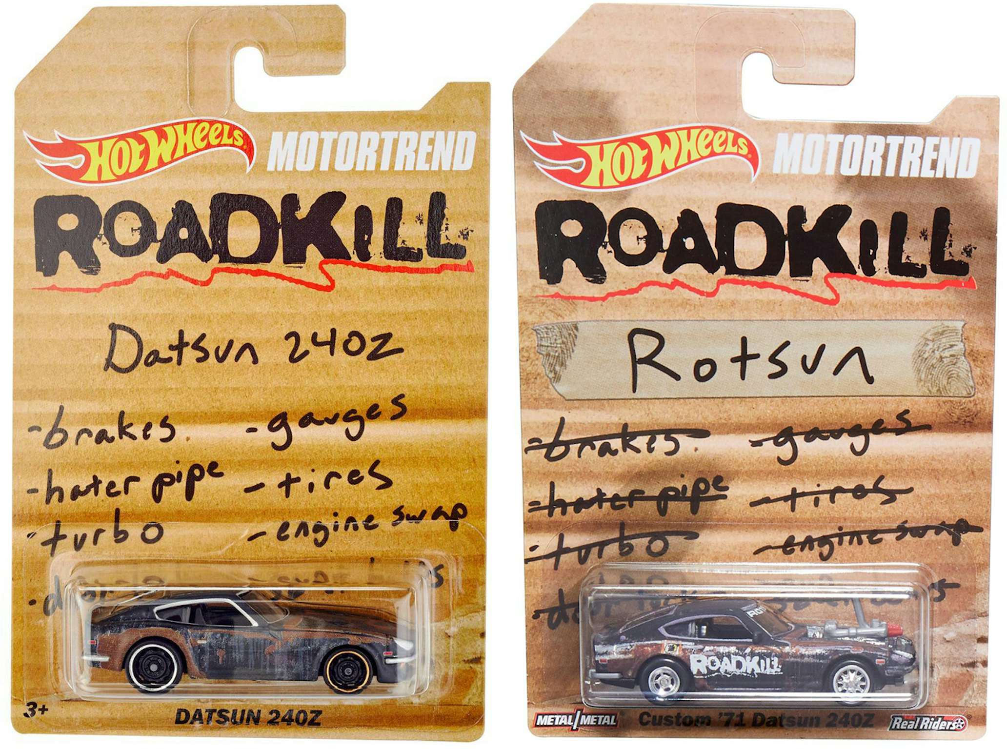 Hot Wheels MOTORTREND ROADKILL Rotsun Custom '71 & Datsun 240Z Set US