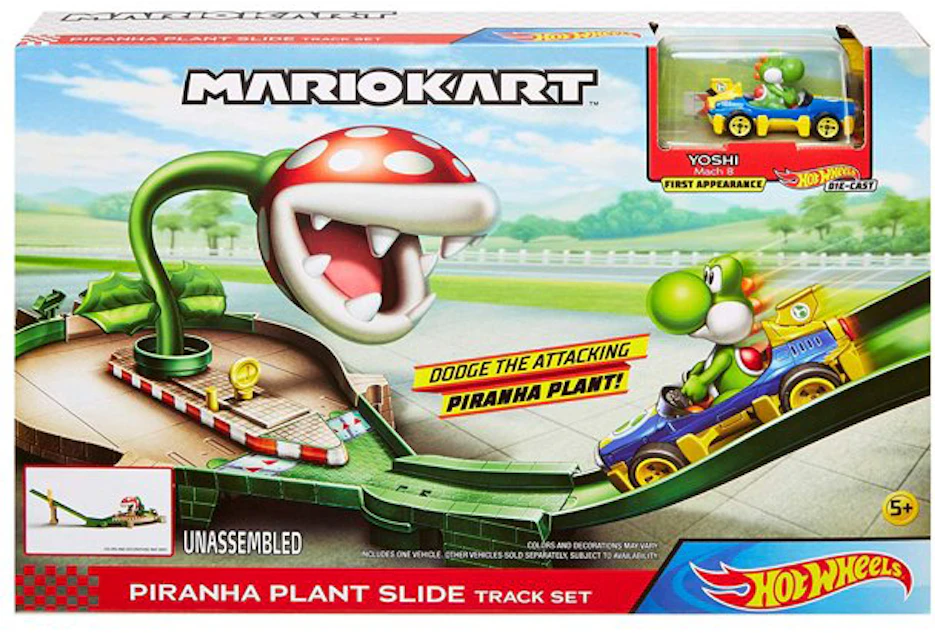 Hot Wheels Mario Kart Piranha Plant Slide Track Set -