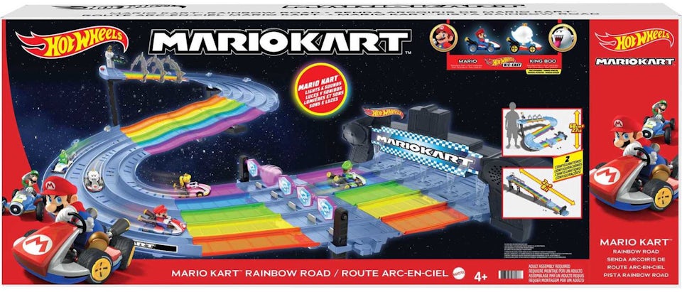 Hot Wheels Mario Kart Rainbow Road Raceway Set 1/64 Scale - US