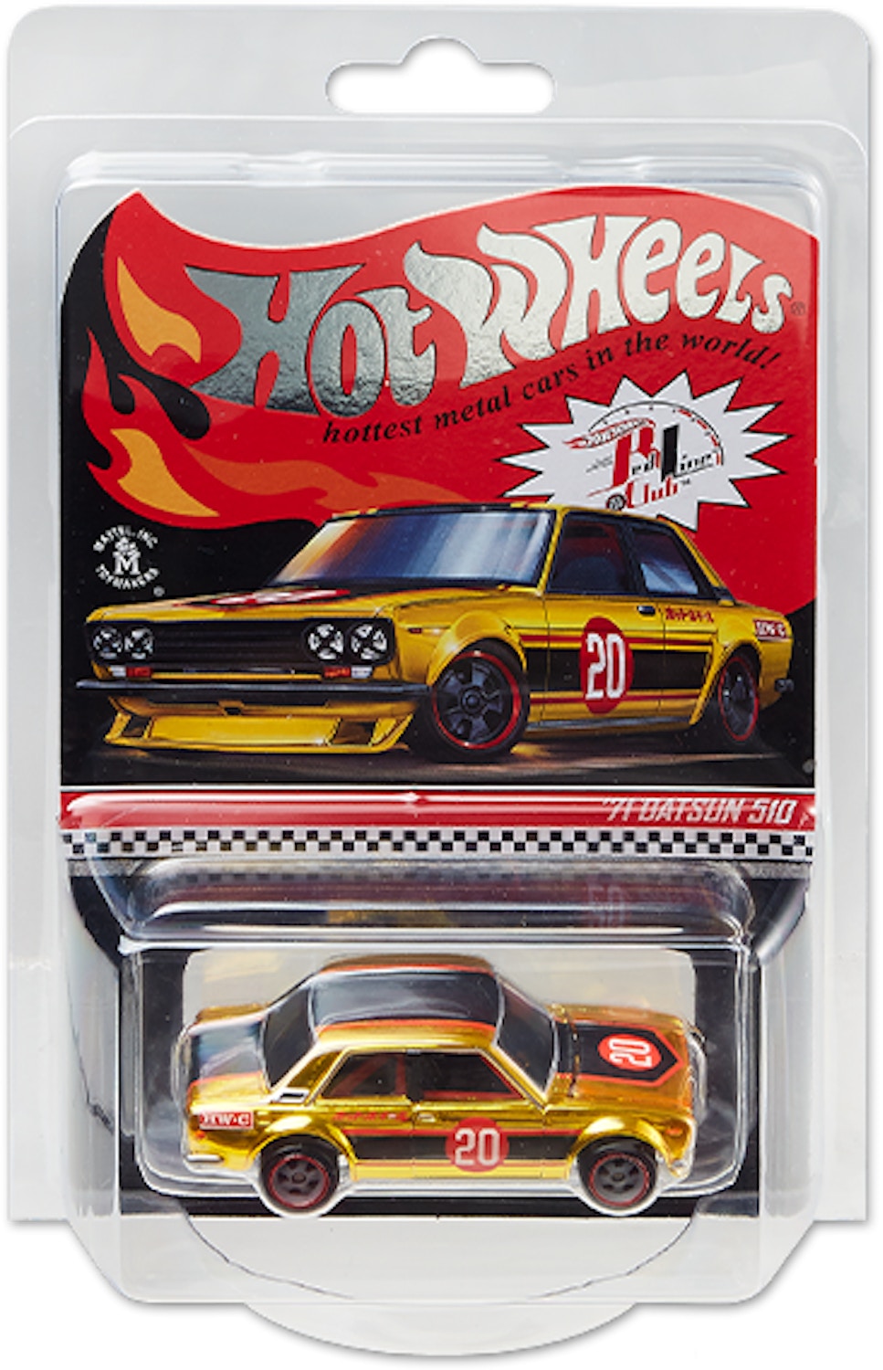 Hot Wheels Datsun 510 Yellow Hot Wheels RLC Exclusive '71 Datsun 510 Spectraflame Bright Yellow