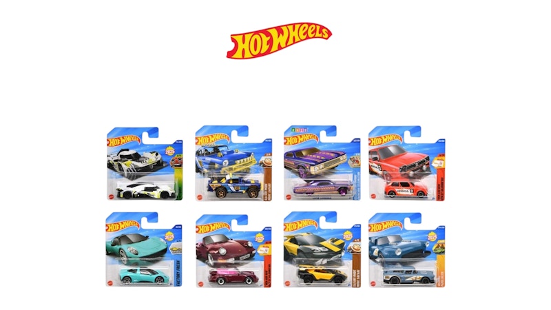 Hot Wheels Set of 8 Hot Wheels 1:64 Scale Mystery Random Assortment Packs Black