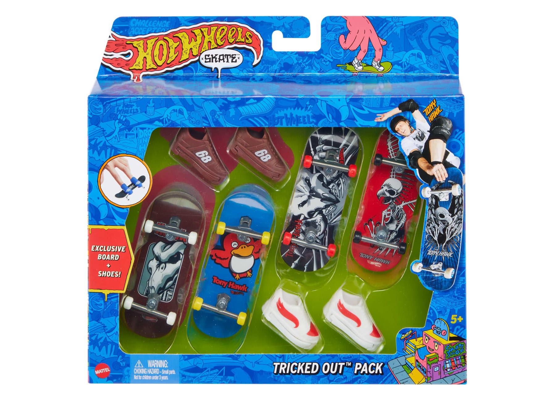 Hot Wheels x Tony Hawk Fingerboards & Skate Shoes Multipack - SS22