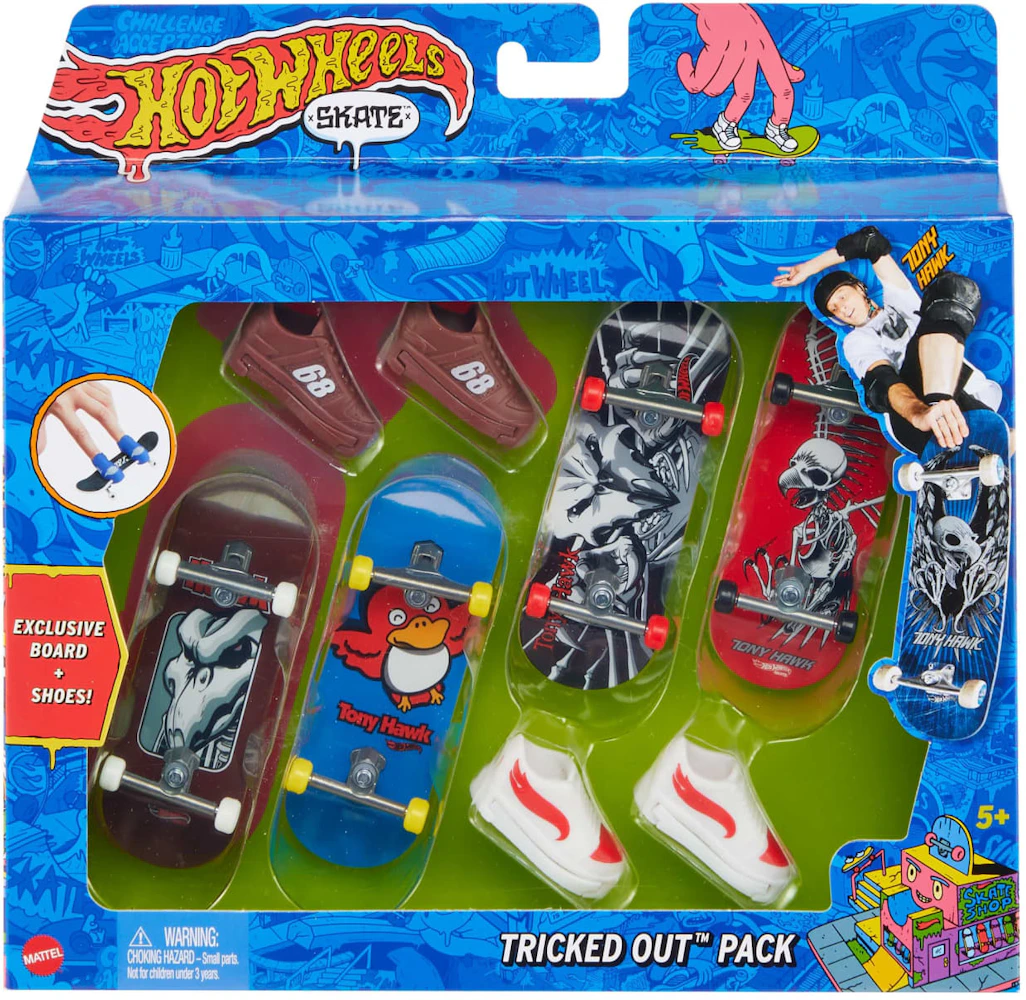 Hot Wheels x Tony Hawk Fingerboards & Skate Shoes Multipack - SS22
