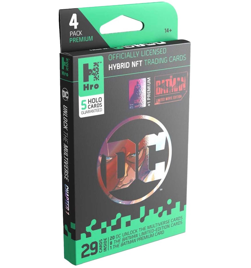 Hro Hybrid Trading Cards DC Unlock The Multiverse Chapter 1: The Batman 4-Pack Premium Booster Box - GB Hro Hybrid Trading Cards DC Unlock The Multiverse Chapter 1: The Batman 4-Pack Premium Booster Box - GB