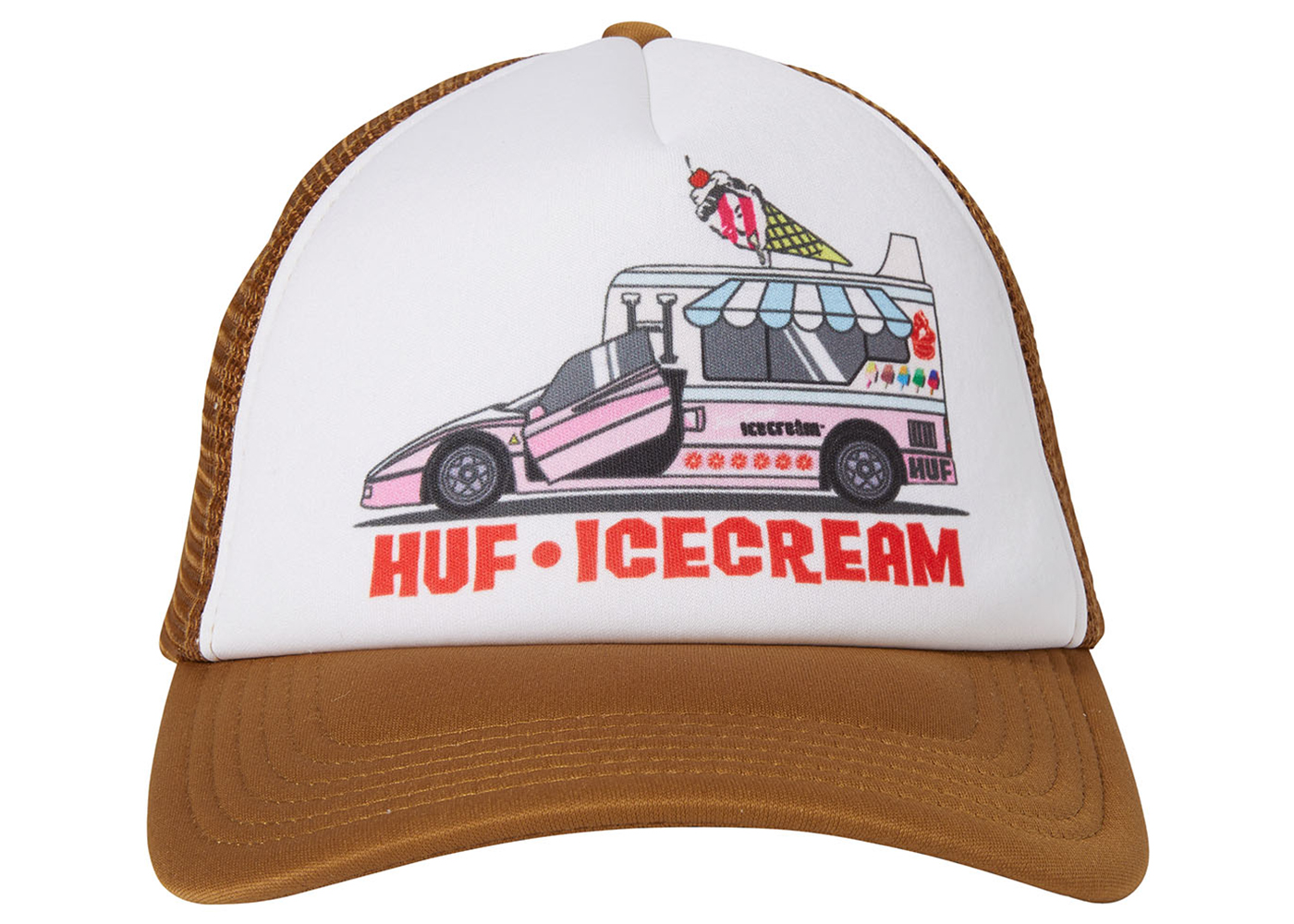 Huf x Ice Cream Fast Serve Trucker Hat Brown - FW22 - US