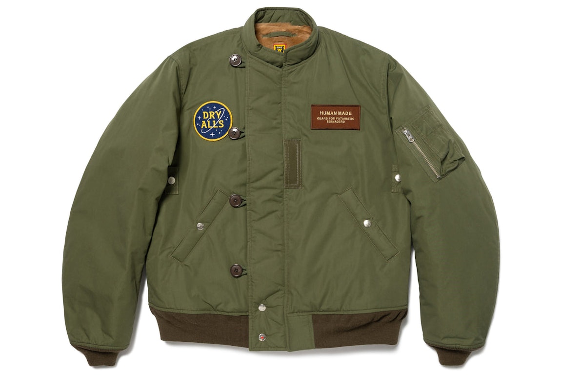 Pre-owned Human Made Bear Flight Jacket Olive Drab