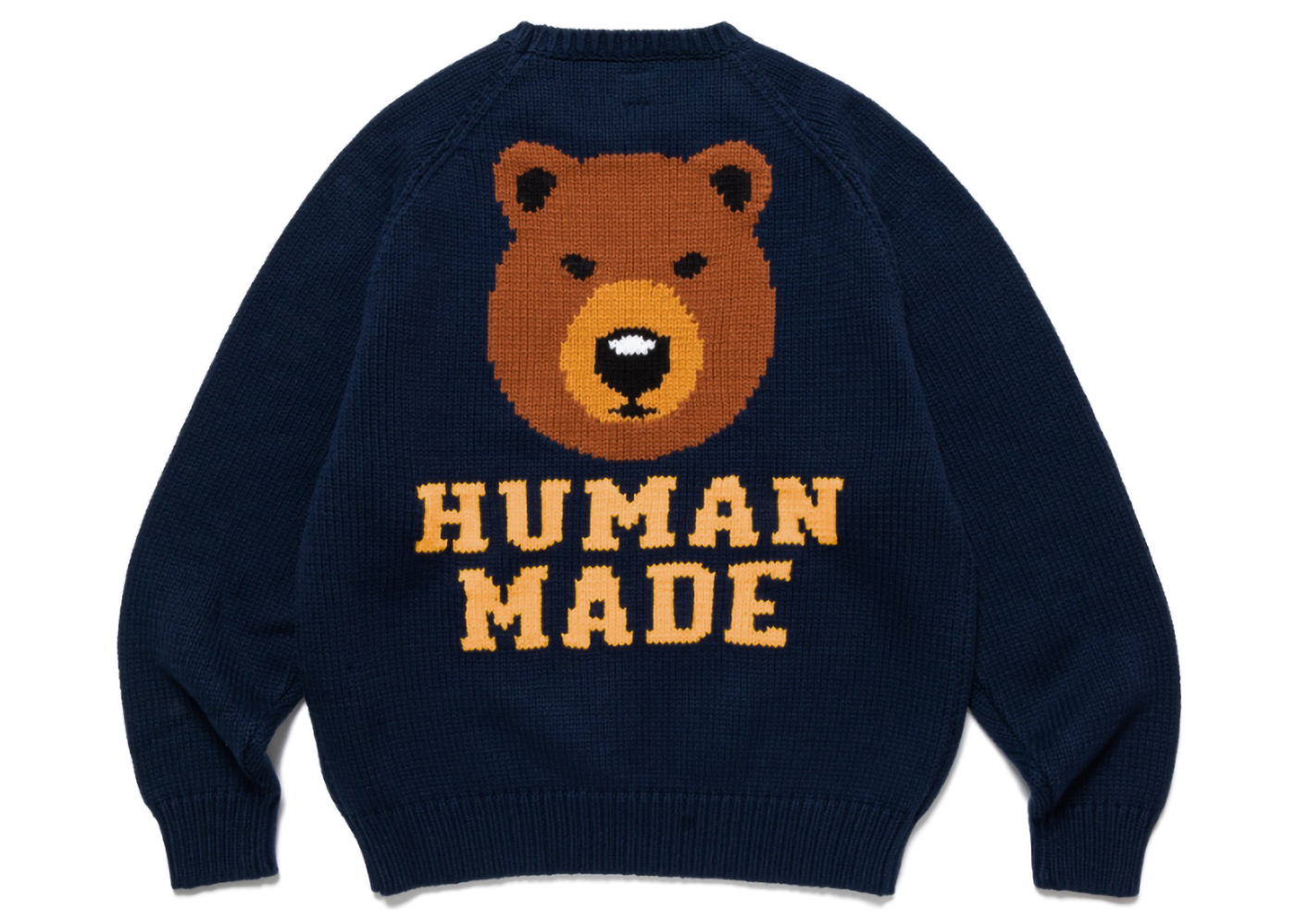 Human Made Bear Raglan Knit Sweater Navy Men's   SS   US