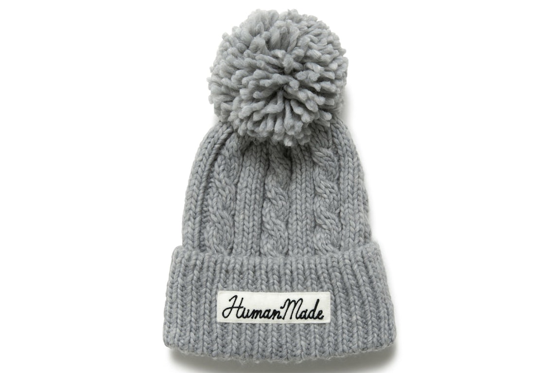 Pre-owned Human Made Cable Pop Beanie Grey
