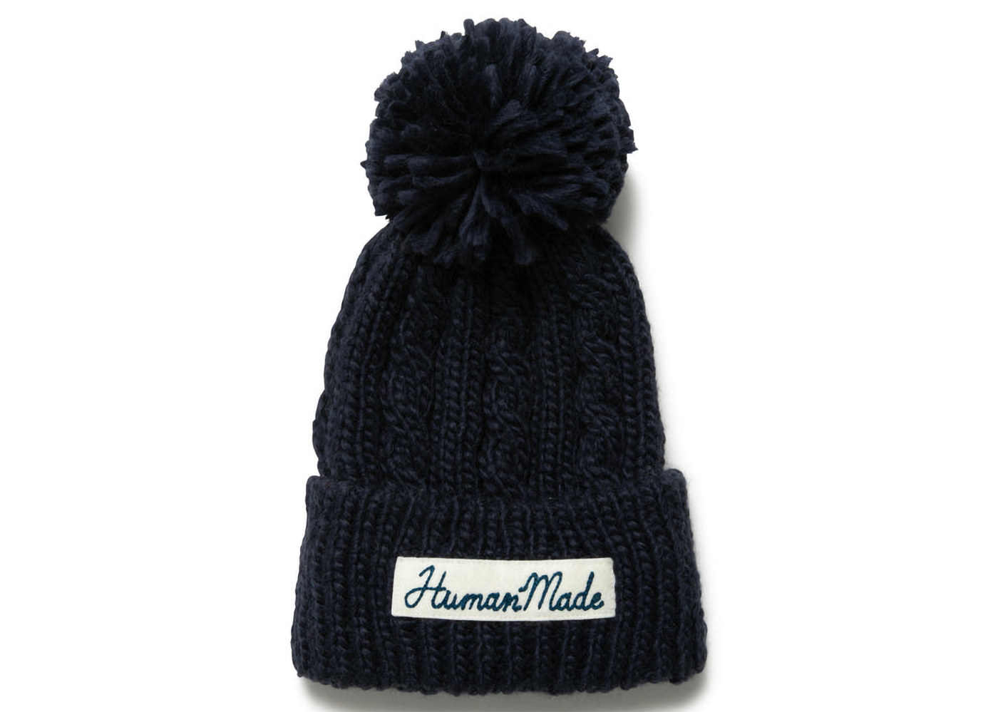 Human Made Cable Pop Beanie Navy