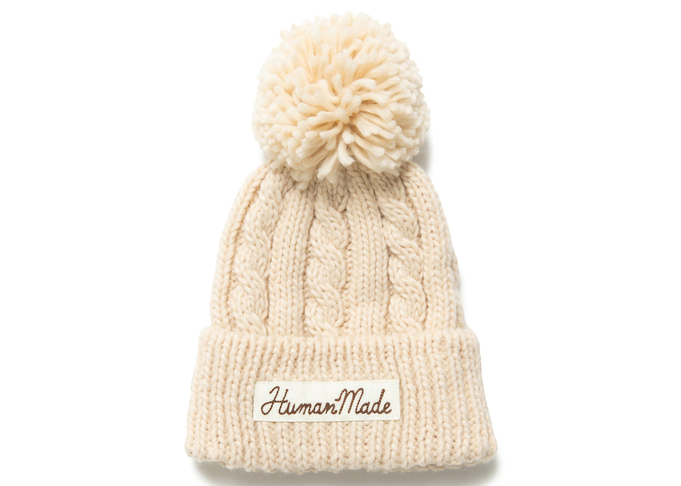 Human Made Cable Pop Beanie White