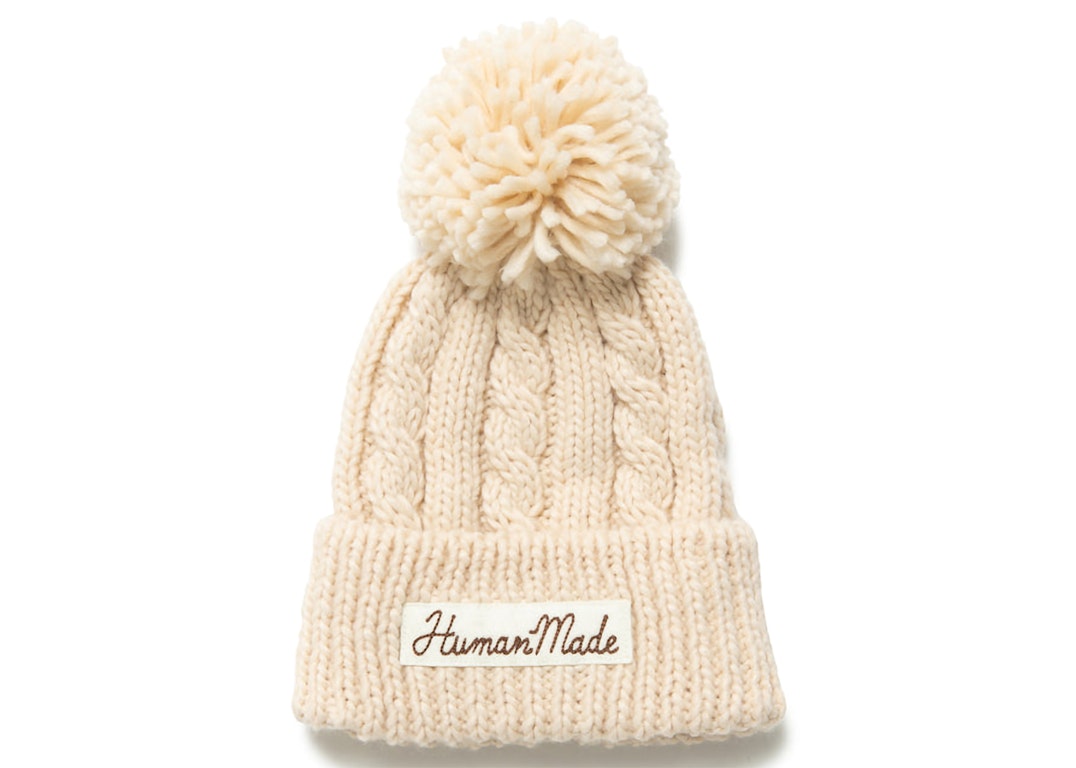 Pre-owned Human Made Cable Pop Beanie White