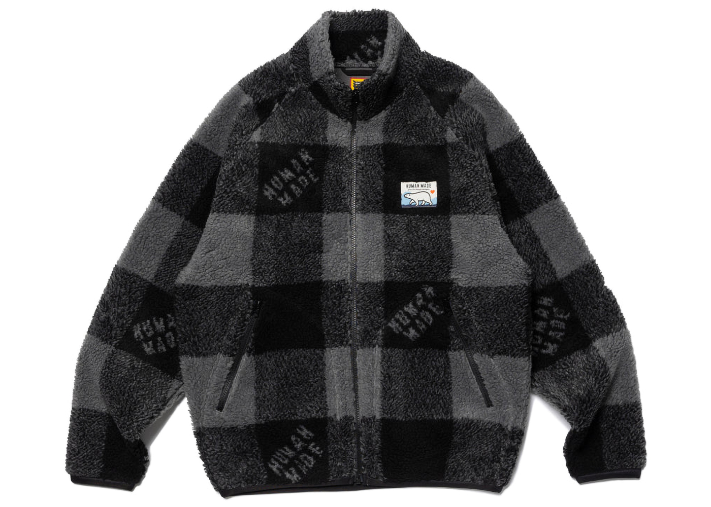 Human Made Check Boa Fleece Jacket Black - FW22 - US